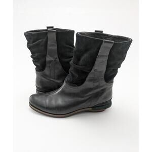 Womens Patagonia Addie Ruffle‎ Slouch Black Leather Outdoor Boots T10818 Size 8